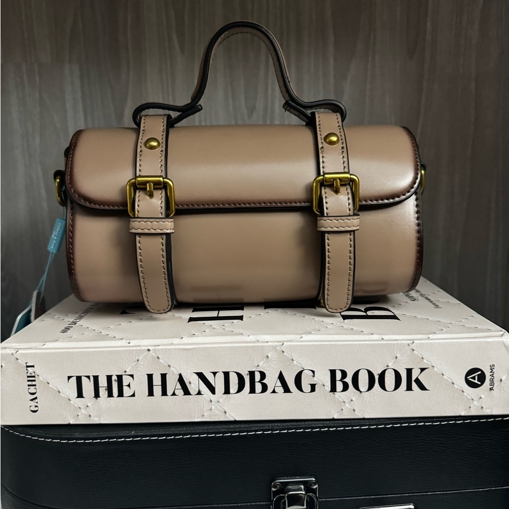 Tiffany & Fred Tan Mini Bag with Gold Accents